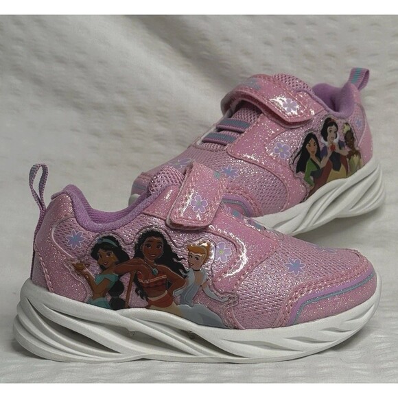 Disney Princess Toddler Pink Light Up Athletic Sneakers Size 7c Kids Shoes - Picture 3 of 12